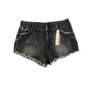 ROMWE Denim Shorts Womens Size 3XL Fallen Angel Embroidered